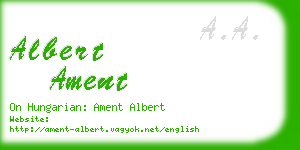 albert ament business card